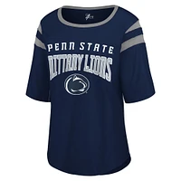 T-shirt à manches longues pour femme G-III 4Her by Carl Banks Navy Penn State Nittany Lions Plus Linebacker