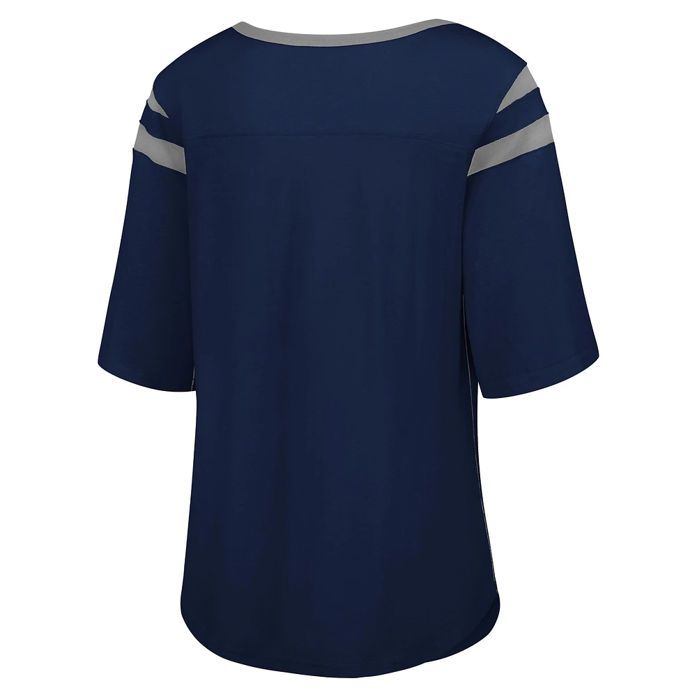 T-shirt à manches longues pour femme G-III 4Her by Carl Banks Navy Penn State Nittany Lions Plus Linebacker