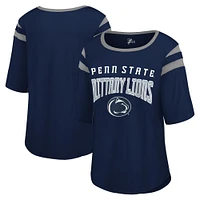 T-shirt à manches longues pour femme G-III 4Her by Carl Banks Navy Penn State Nittany Lions Plus Linebacker