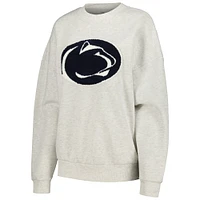 Women's Gameday Couture Ash Penn State Nittany Lions Team Effort Pullover Sweatshirt & Shorts Sleep Set
