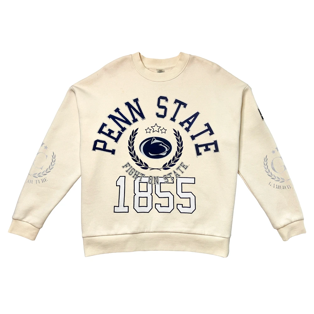 Women's Gameday Couture Cream Penn State Nittany Lions Slay Pullover Sweatshirt