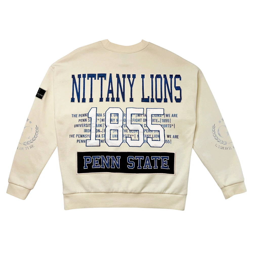Women's Gameday Couture Cream Penn State Nittany Lions Slay Pullover Sweatshirt