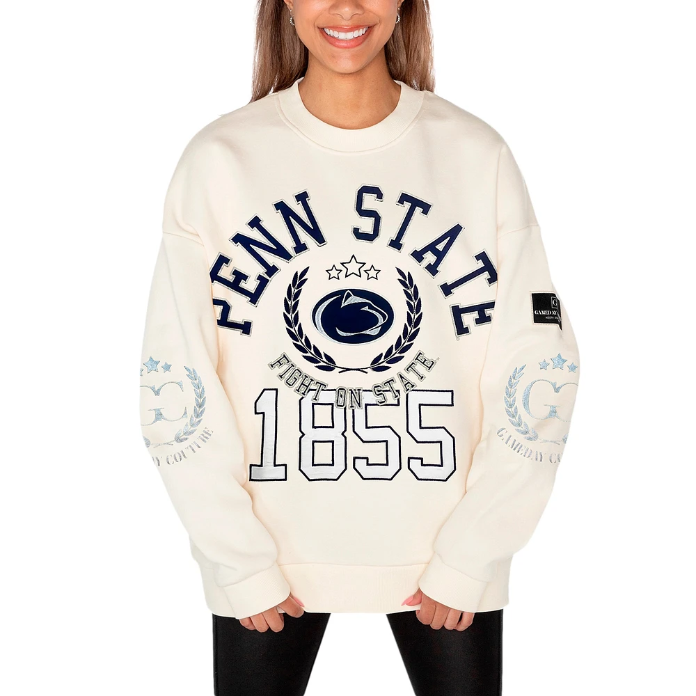 Women's Gameday Couture Cream Penn State Nittany Lions Slay Pullover Sweatshirt