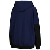 Women's Gameday Couture Navy/Black Penn State Nittany Lions Matchmaker Diagonal Cowl Pullover Hoodie