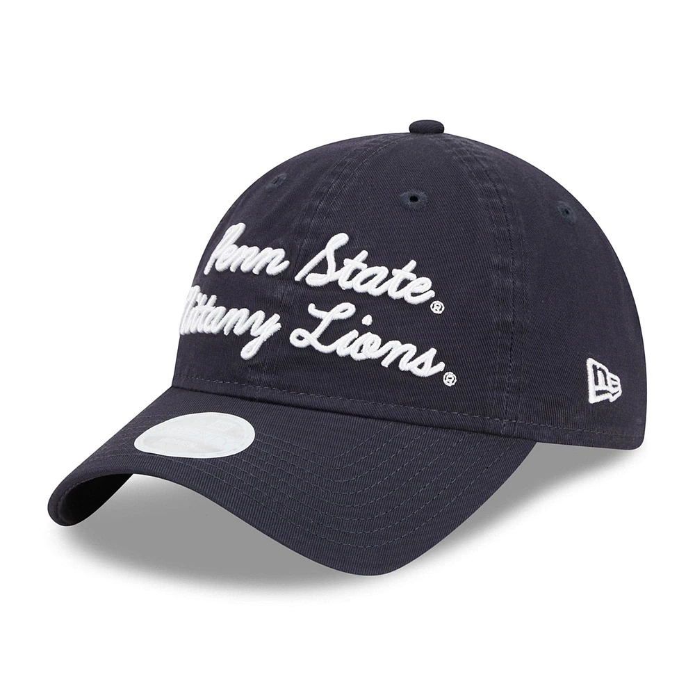 Women's New Era Navy Penn State Nittany Lions Script 9TWENTY Adjustable Hat