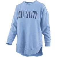 Women's Pressbox Light Blue Penn State Nittany Lions Poncho Fleece Pullover Sweatshirt