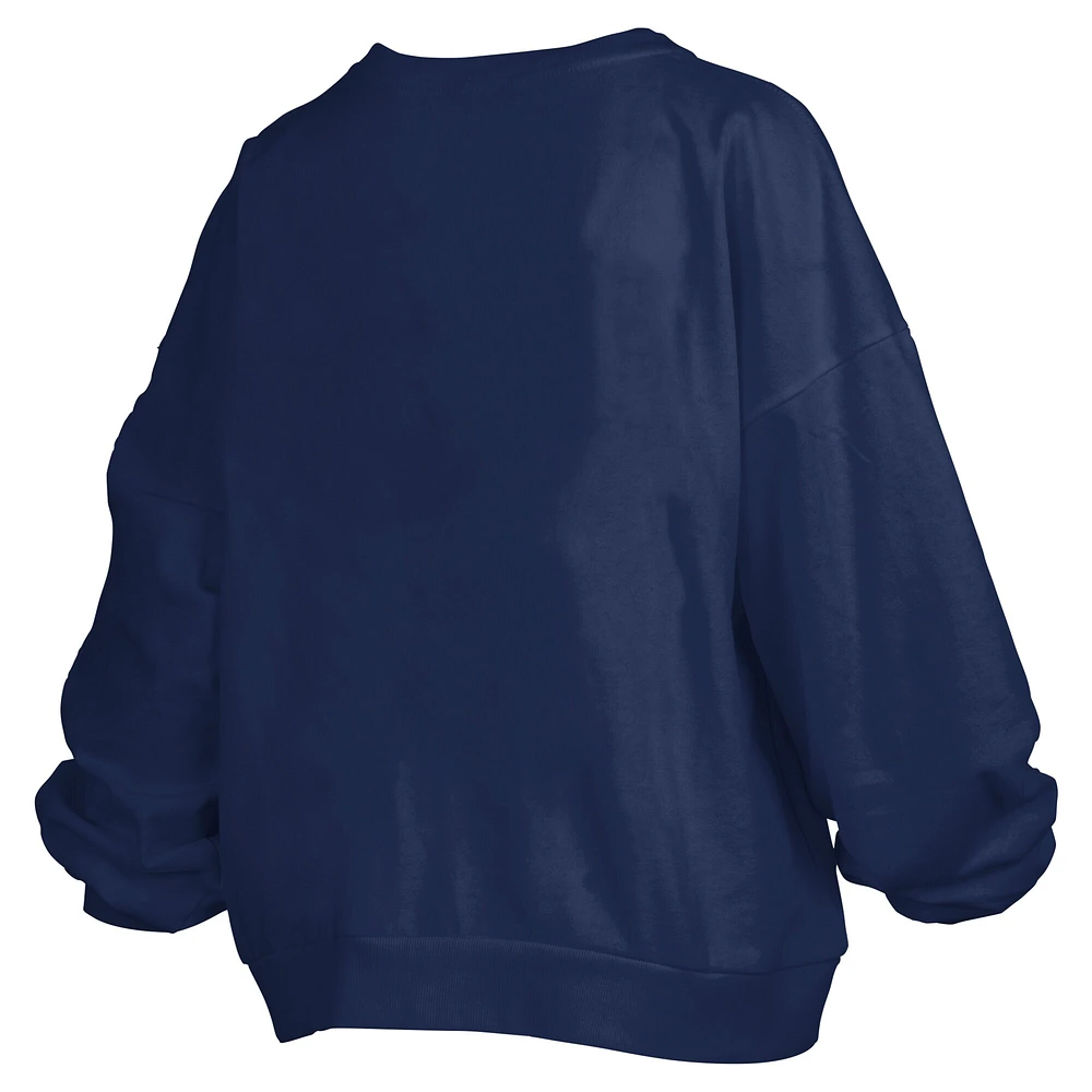Sweat-shirt surdimensionné Janice pour femme avec inscription Big Aug Script Penn State Nittany Lions bleu marine Pressbox