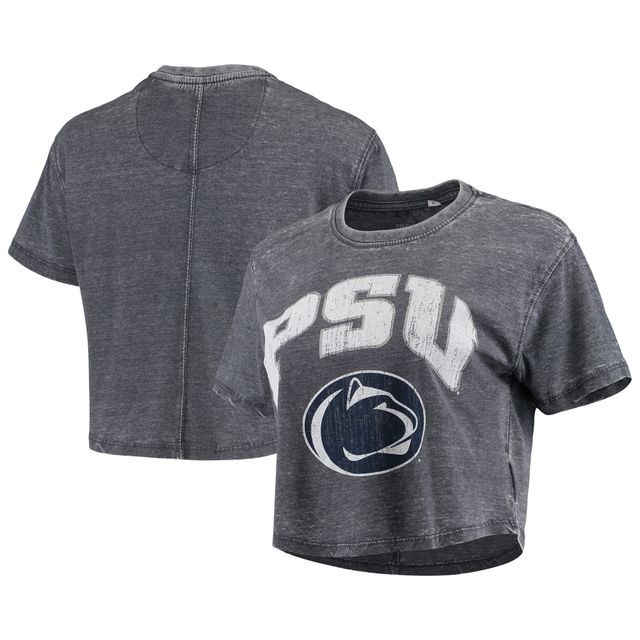 Pressbox Navy Penn State Nittany Lions Edith Vintage Burnout Crop T-shirt pour femme