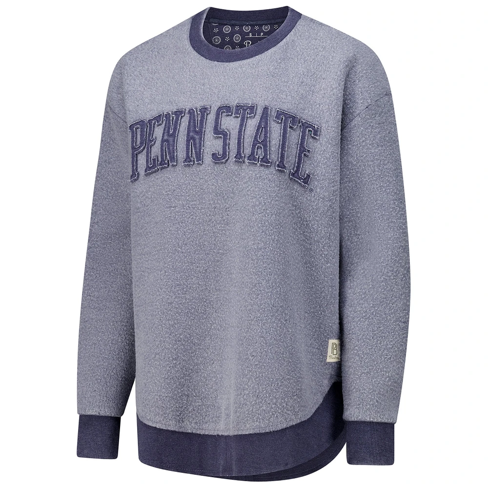 Women's Pressbox Navy Penn State Nittany Lions Ponchoville Pullover Sweatshirt