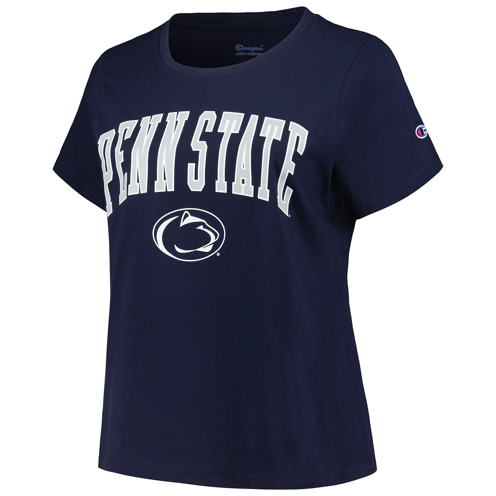 Women's Profile Navy Penn State Nittany Lions Plus Arch Over Logo Scoop Neck T-Shirt