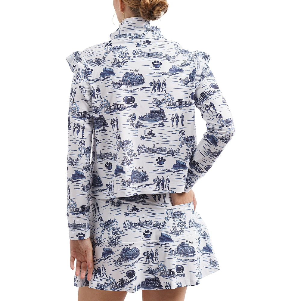 Haut Grayson pour femme de la collection Tailgate des Nittany Lions Penn State blanc/bleu marine