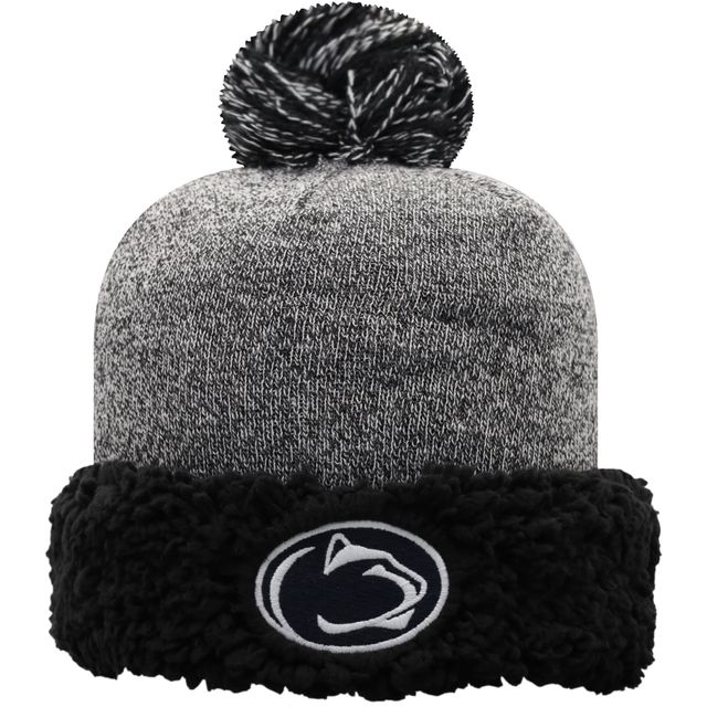 Top of the World Black Penn State Nittany Lions Bonnet en tricot à revers et pompon pour femmes
