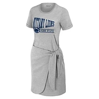 Women's WEAR by Erin Andrews Heather Gray Penn State Nittany Lions Knotted T-Shirt Dress
