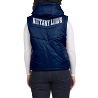 Women's WEAR by Erin Andrews Navy/Cream Penn State Nittany Lions Reversible Full-Zip Hoodie Vest