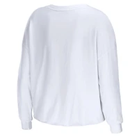 Women's WEAR by Erin Andrews White Penn State Nittany Lions Diamond Long Sleeve Cropped T-Shirt