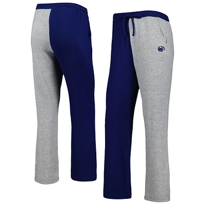 Pantalon de survêtement confortable tri-mélange ZooZatz pour femme Penn State Nittany Lions colorblock bleu marine/gris