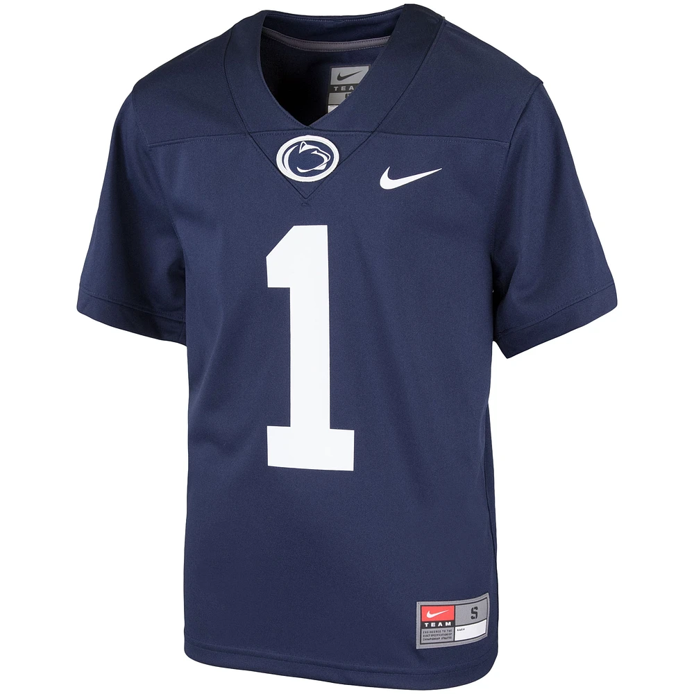 Youth Nike #1 Navy Penn State Nittany Lions Team Replica Football Jersey