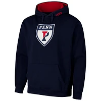 Men's Colosseum Navy Pennsylvania Quakers Arch & Logo 3.0 Pullover Hoodie