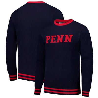 Pull-over vintage en tricot unisexe Uscape Apparel Navy Pennsylvania Quakers Renew