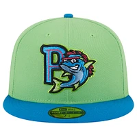 Casquette ajustée New Era Pensacola Blue Wahoos Mullets 59FIFTY pour homme