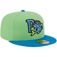 Casquette ajustée New Era Pensacola Blue Wahoos Mullets 59FIFTY pour homme