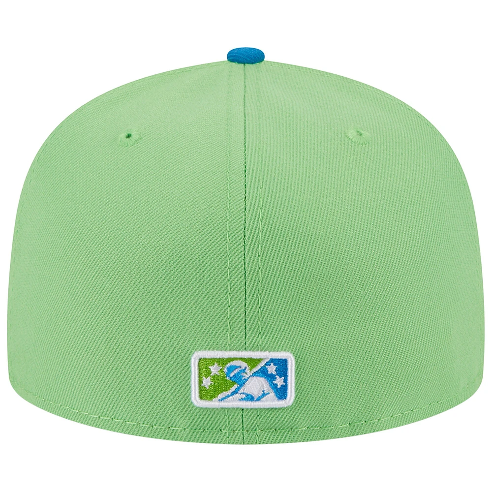 Casquette ajustée New Era Pensacola Blue Wahoos Mullets 59FIFTY pour homme