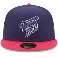 Men's New Era Navy Pensacola Blue Wahoos Authentic Collection Alternate Logo 59FIFTY Fitted Hat