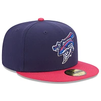 Men's New Era Navy Pensacola Blue Wahoos Authentic Collection Alternate Logo 59FIFTY Fitted Hat