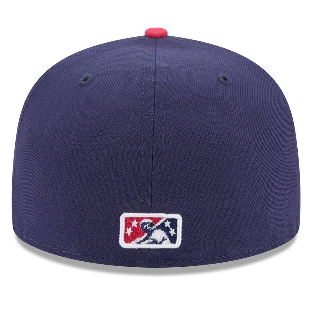 Men's New Era Navy Pensacola Blue Wahoos Authentic Collection Alternate Logo 59FIFTY Fitted Hat