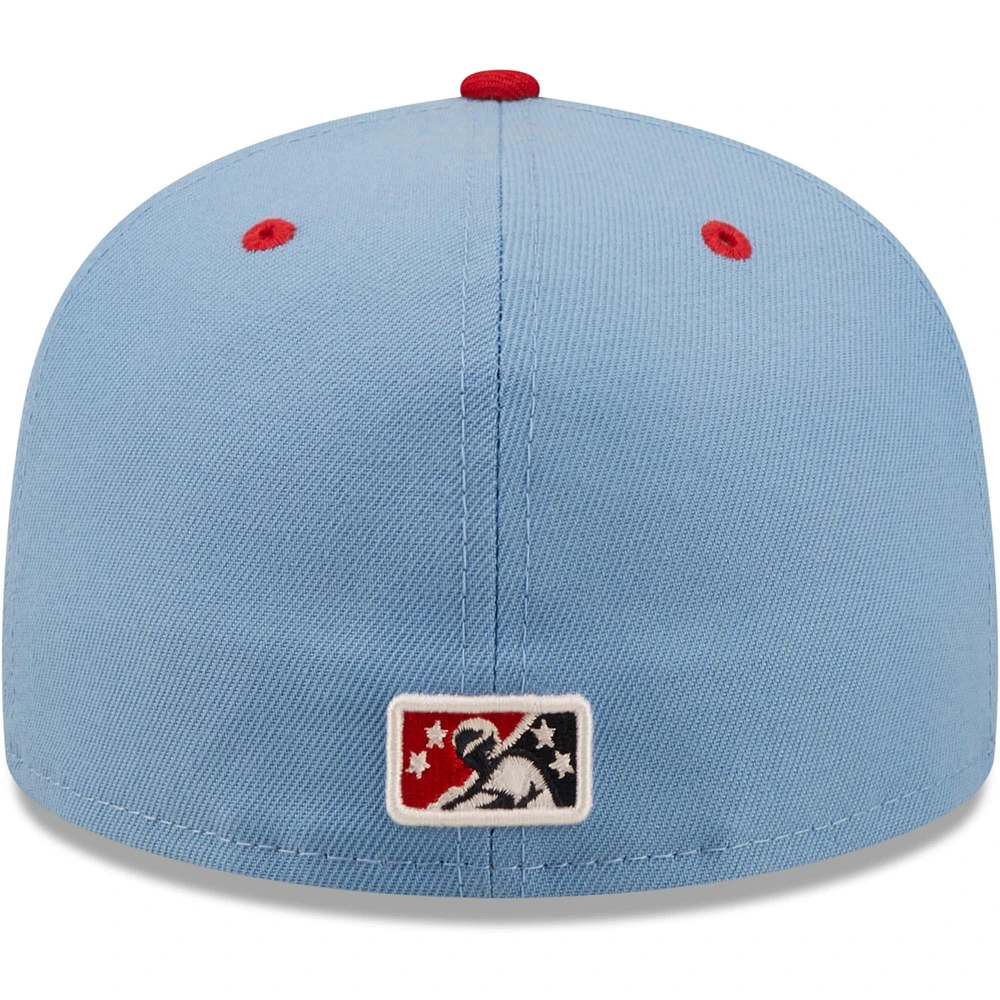 Men's New Era Light Blue Peoria Chiefs Authentic Collection 59FIFTY Fitted Hat