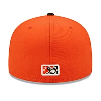 Men's New Era White/Black Peoria Chiefs Orange Barrels Theme Night 59FIFTY Fitted Hat