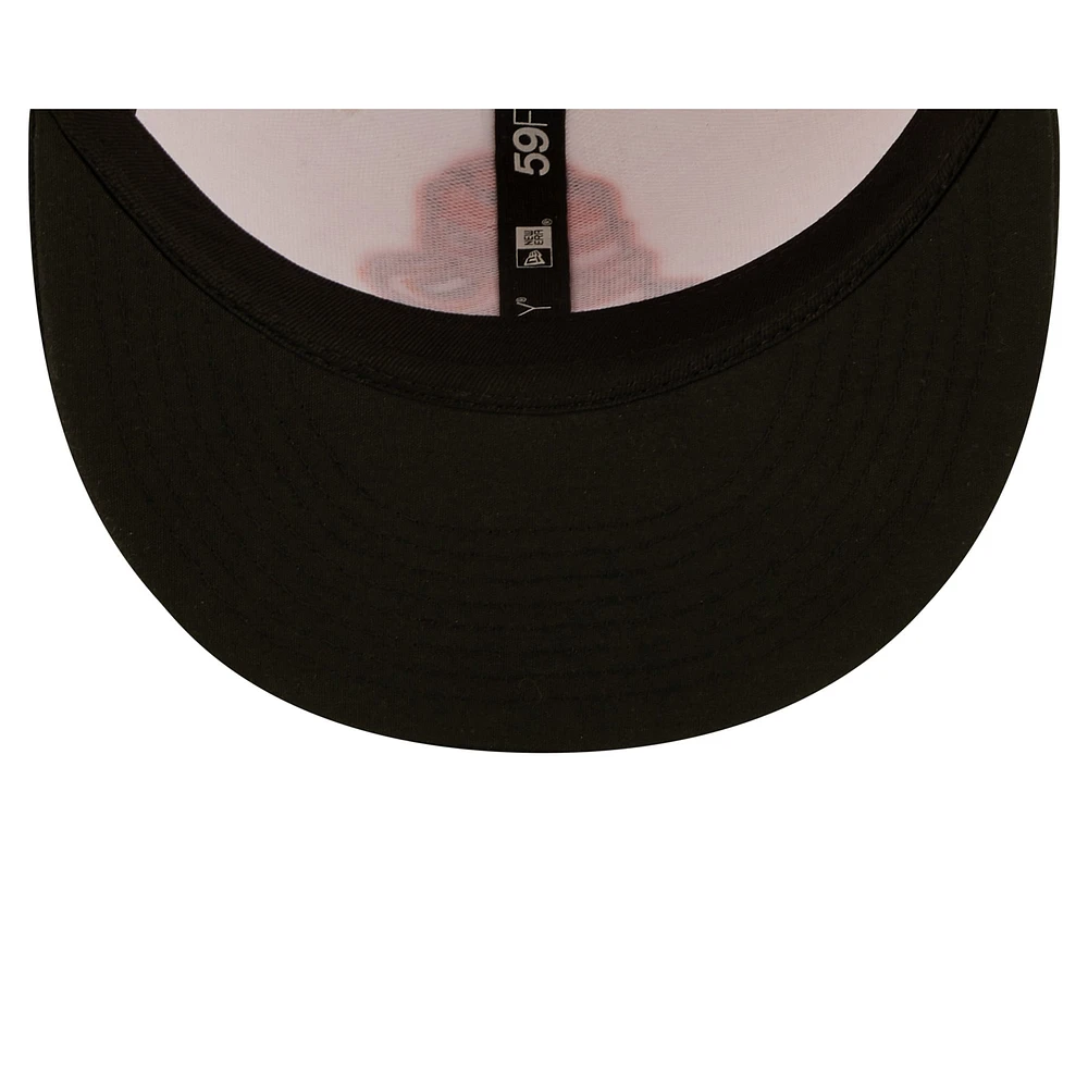 Men's New Era White/Black Peoria Chiefs Orange Barrels Theme Night 59FIFTY Fitted Hat