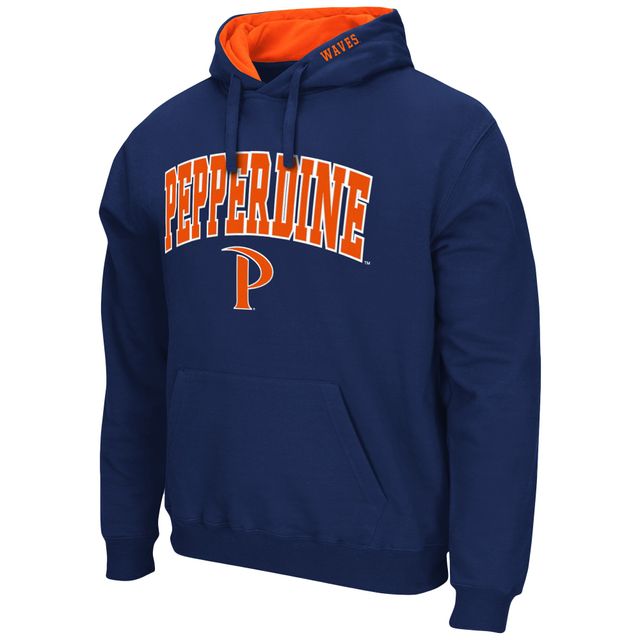 Chandail à capuchon pour hommes Colosseum Navy Pepperdine Waves Arch et logo