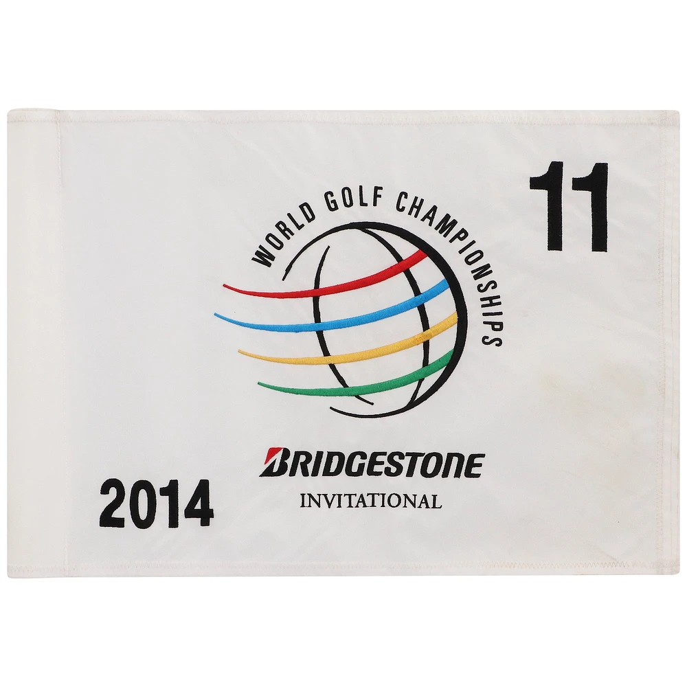 PGA TOUR Event-Used #11 White Pin Flag from The Bridgestone Invitational on July 31st to August 3rd 2014