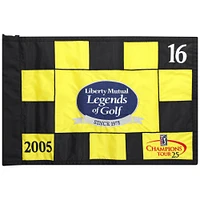 PGA TOUR Event-Used #16 Yellow & Black Pin Flag from The Legends of Golf Tournament on April 22nd to 24th 2005