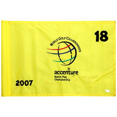 PGA TOUR Event-Used #18 Yellow Pin Flag from The Accenture Match Play Championship on February 21st to 25th 2007