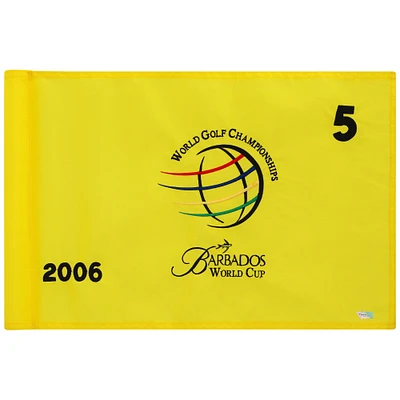 PGA TOUR Event-Used #5 Yellow Pin Flag from The Barbados World Cup on December 4th to 10th 2006