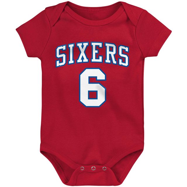 Body Mitchell & Ness Julius Erving rouge Philadelphia 76ers Hardwood Classics nom et numéro pour bébé