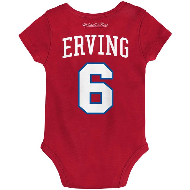 Body Mitchell & Ness Julius Erving rouge Philadelphia 76ers Hardwood Classics nom et numéro pour bébé