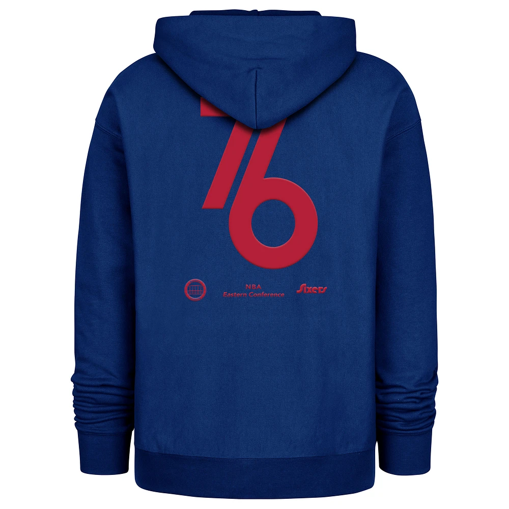 Sweat à capuche double crossover Foundation '47 Royal Philadelphia 76ers 2024/25 City Edition pour homme
