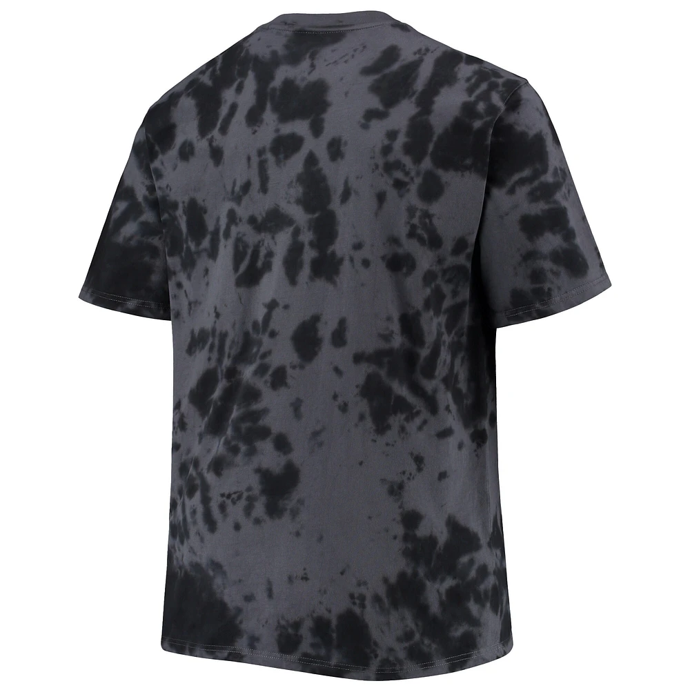 Men's Black Philadelphia 76ers Big & Tall Marble Dye Tonal Performance T-Shirt
