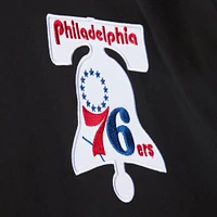 Men's Black Philadelphia 76ers Hardwood Classics Blackout Collection Satin Full-Zip Jacket