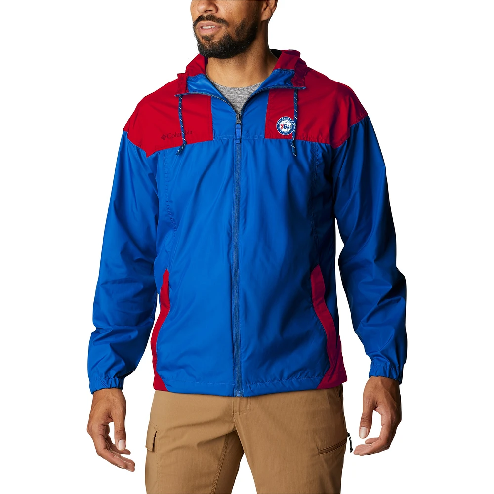 Men's Columbia Royal Philadelphia 76ers Big & Tall Flash Forward Challenger Omni-Shade Full-Zip Hoodie