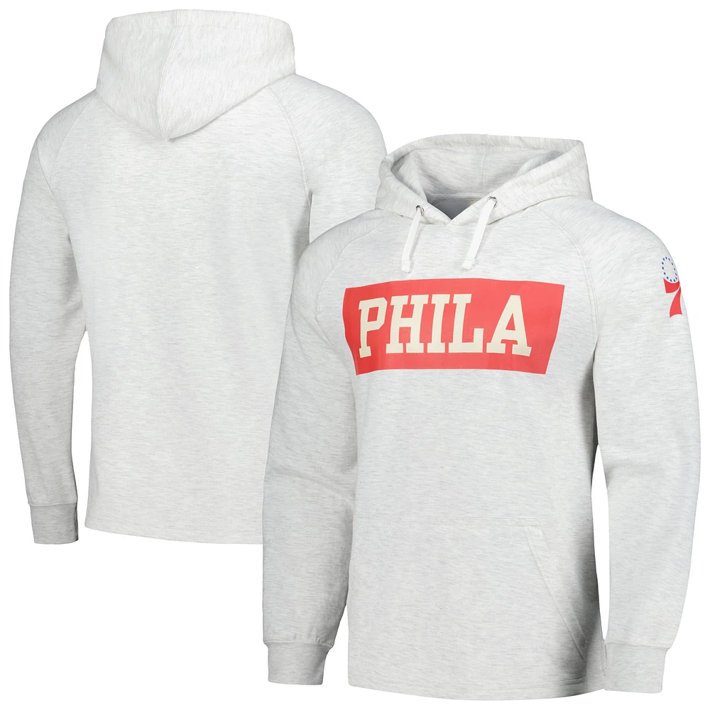 Fanatics Ash Philadelphia 76ers Softhand Raglan Tri-Blend Pull à capuche pour hommes