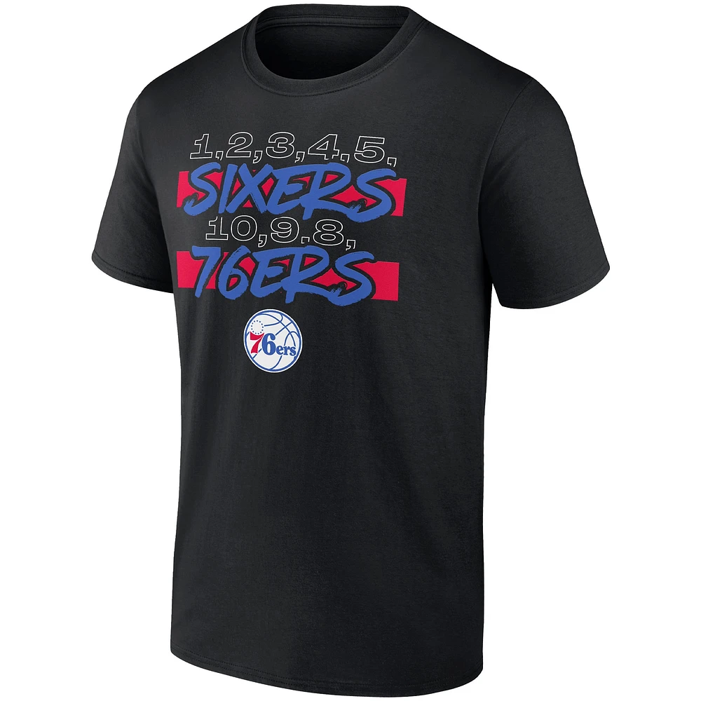 Men's Fanatics Black Philadelphia 76ers Count Hometown Collection T-Shirt