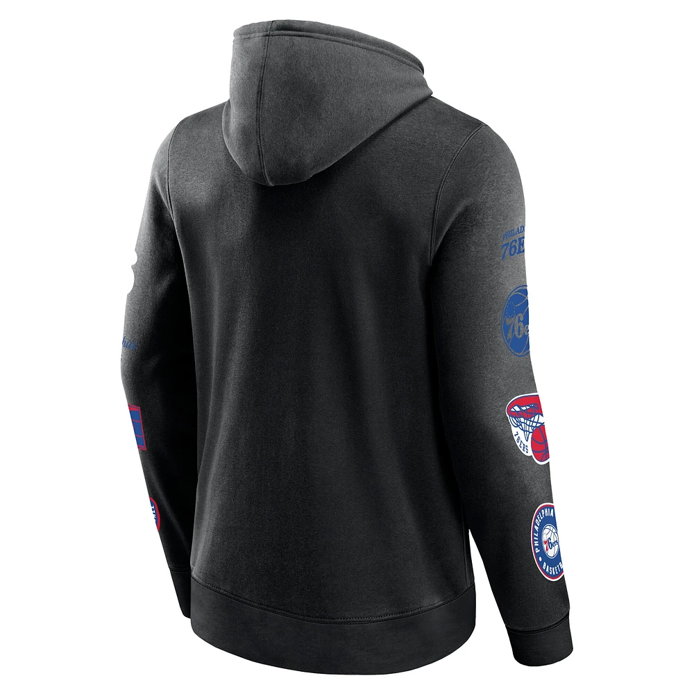 Men's Fanatics Black Philadelphia 76ers Wild Winner Pullover Hoodie
