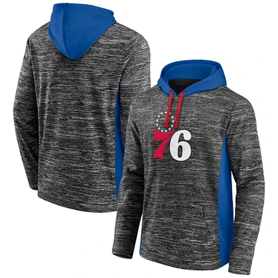 Fanatics Charcoal Philadelphia 76ers Instant Replay Colorblock pour hommes - Chandail à capuchon