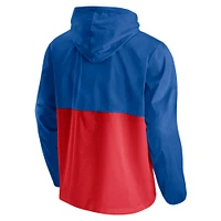 Men's Fanatics Royal/Red Philadelphia 76ers Block Party Thrill Seeker - Half-Zip Hoodie Jacket