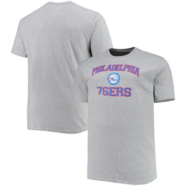 T-shirt gris chiné Philadelphia 76ers Big & Tall Heart Soul pour homme