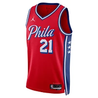 Men's Jordan Brand Joel Embiid Red Philadelphia 76ers Swingman Replica Jersey - Statement Edition